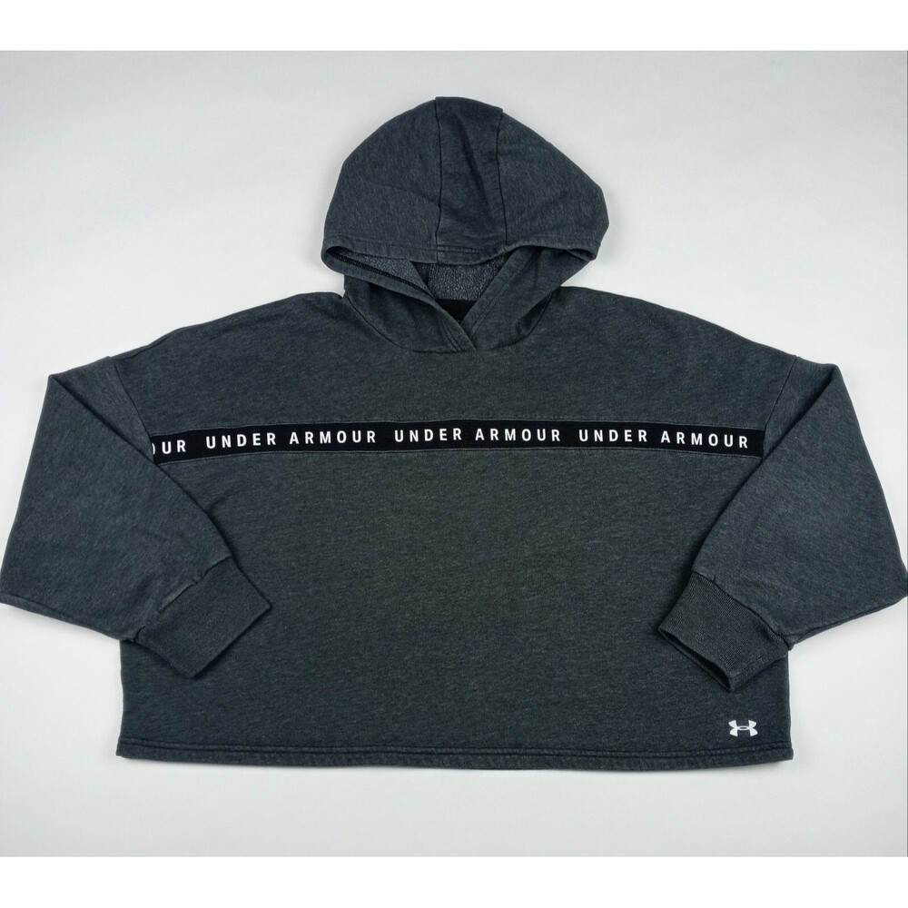 UNDER ARMOUR Hoodie Sweatshirt Sweater Women's Size Medium Pullover Cropped